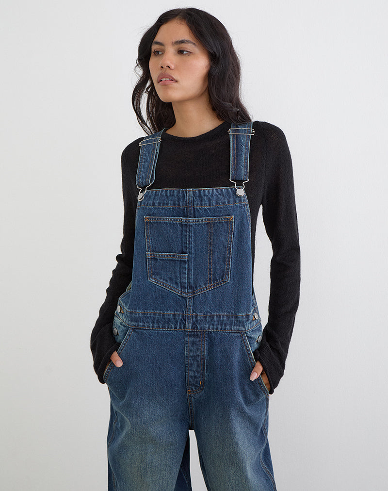 Image of Denim Overalls in Mid Blue Tint