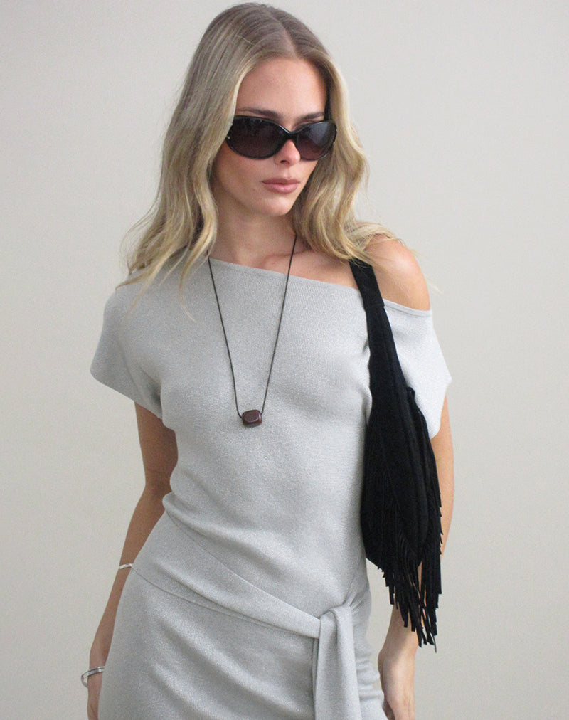 Image of Derana Mini Dress in Silver Shimmer
