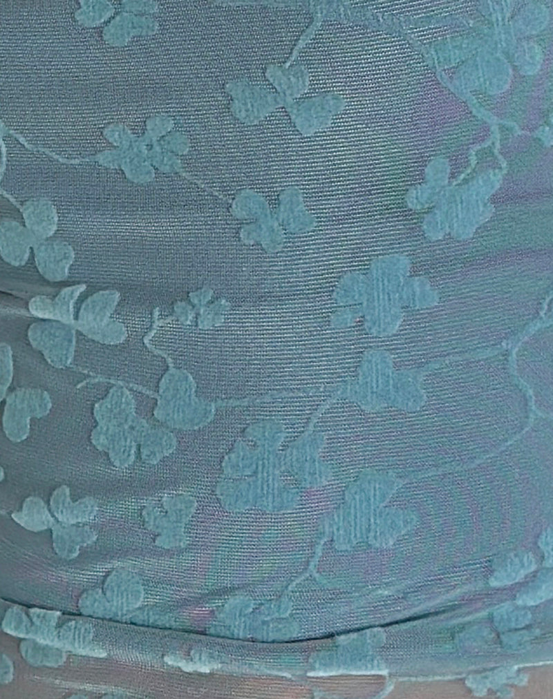 Image of Deri Cami Top in Grunge Floral Blue Grey