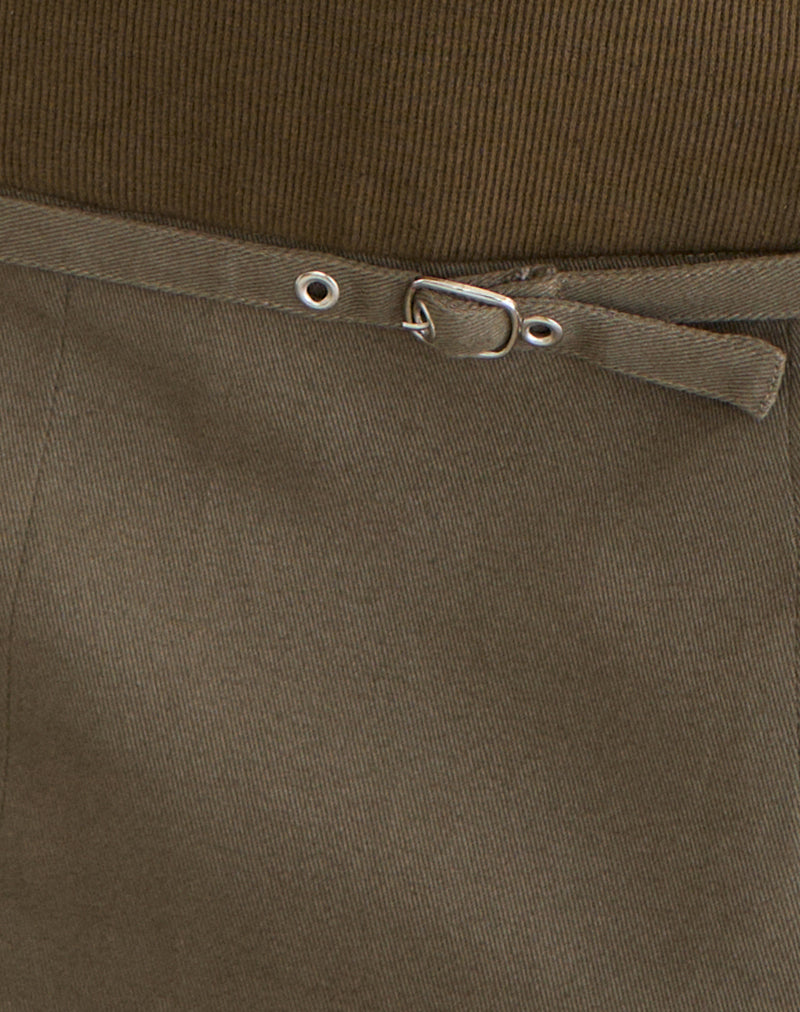 Image of Desau Mini Skirt in Twill Khaki