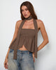 Image of Desir Bandeau Top in Chiffon Coffee