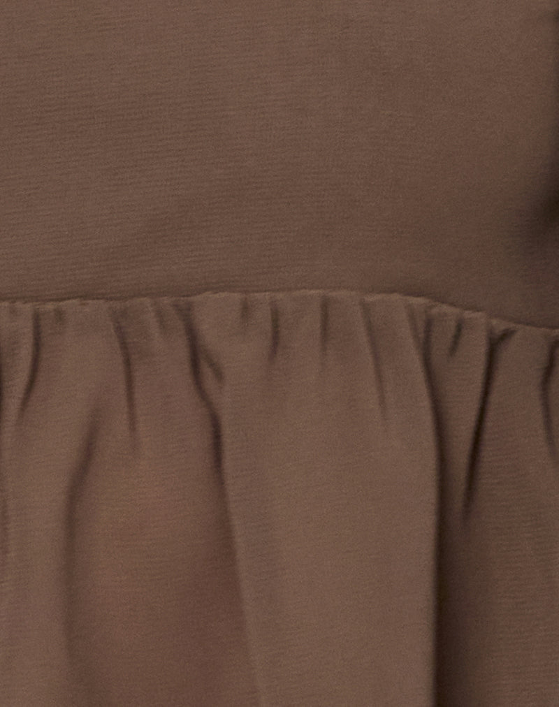 Image of Desir Bandeau Top in Chiffon Coffee