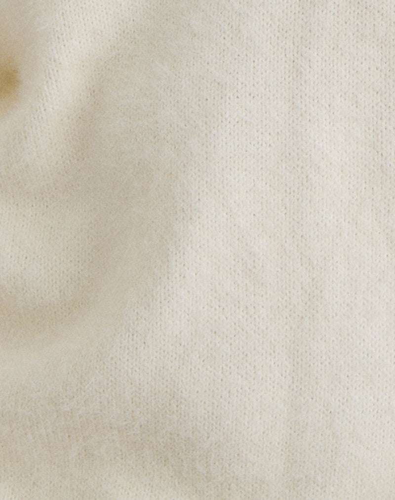 Image of Dikara Jumper with Scarf in Knit Off White
