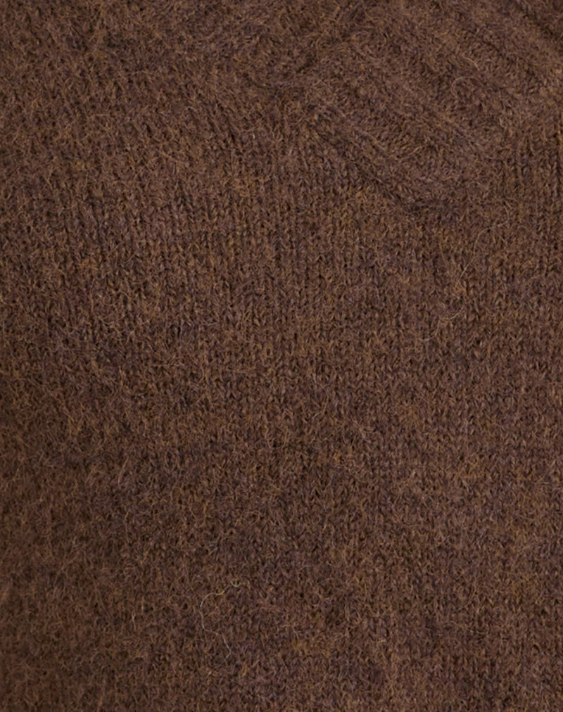 Image of Dinesa Jumper in Knit Chocolate Brown