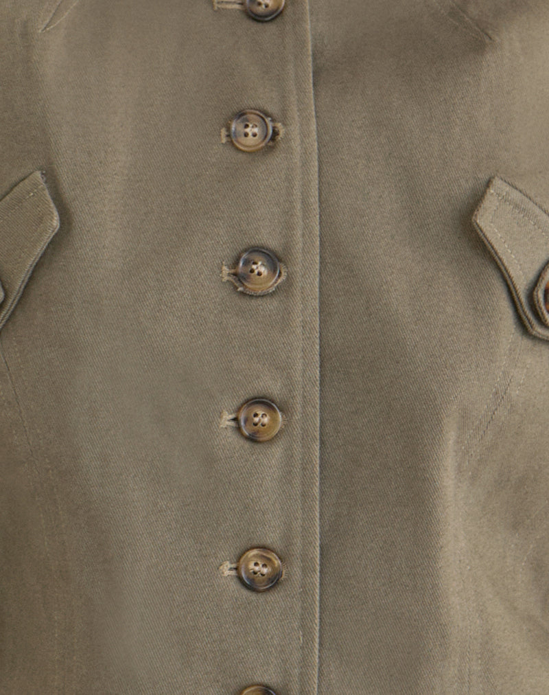 Image of Diranda Military Jacket in Twill Khaki