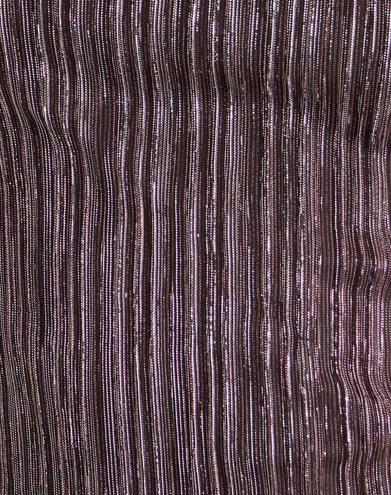 Image of Dirsa One Shoulder Asymmetric Top in Plisse Brown