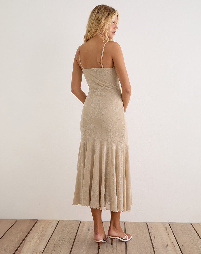 Image of Disini Midi Dress in Moss Petal Coconut Milk