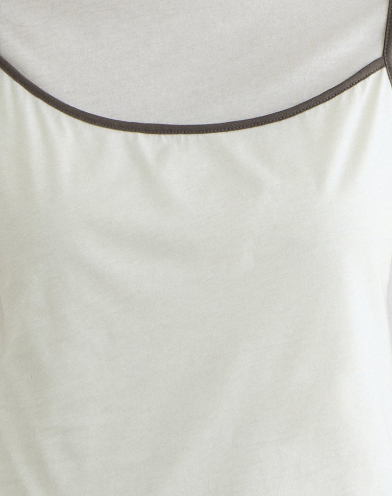 Image of Dolman Tee in Vanilla Ice with Walnut Binding