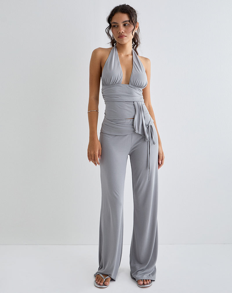 Image of Donata Trouser in Grey with Belt