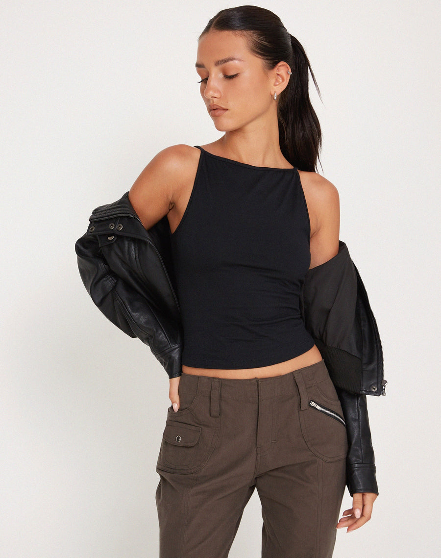 Image of Dudley Vest Top in Black