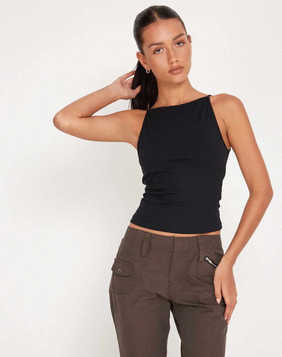 Image of Dudley Vest Top in Black