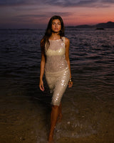 Image of Dudley Vest Top in Sequin Crochet Cream