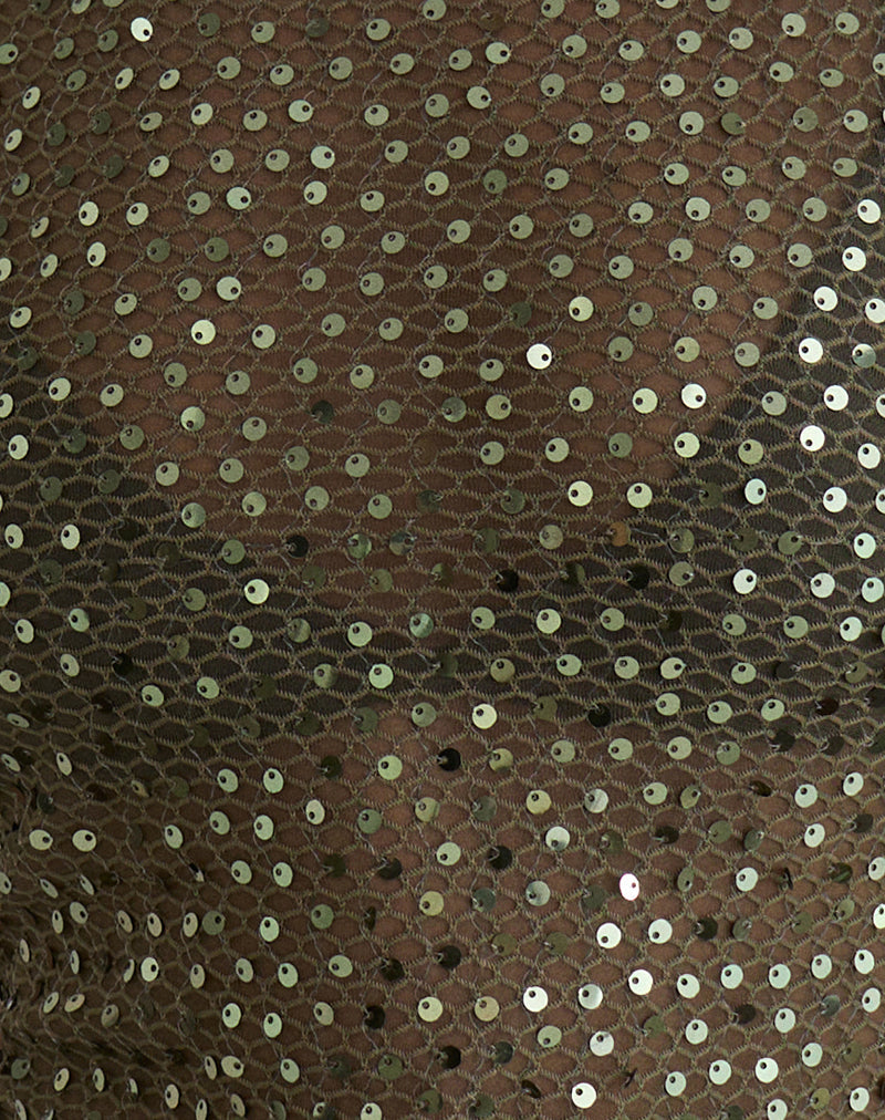 Image of Dudley Vest Top in Sequin Knit Olive