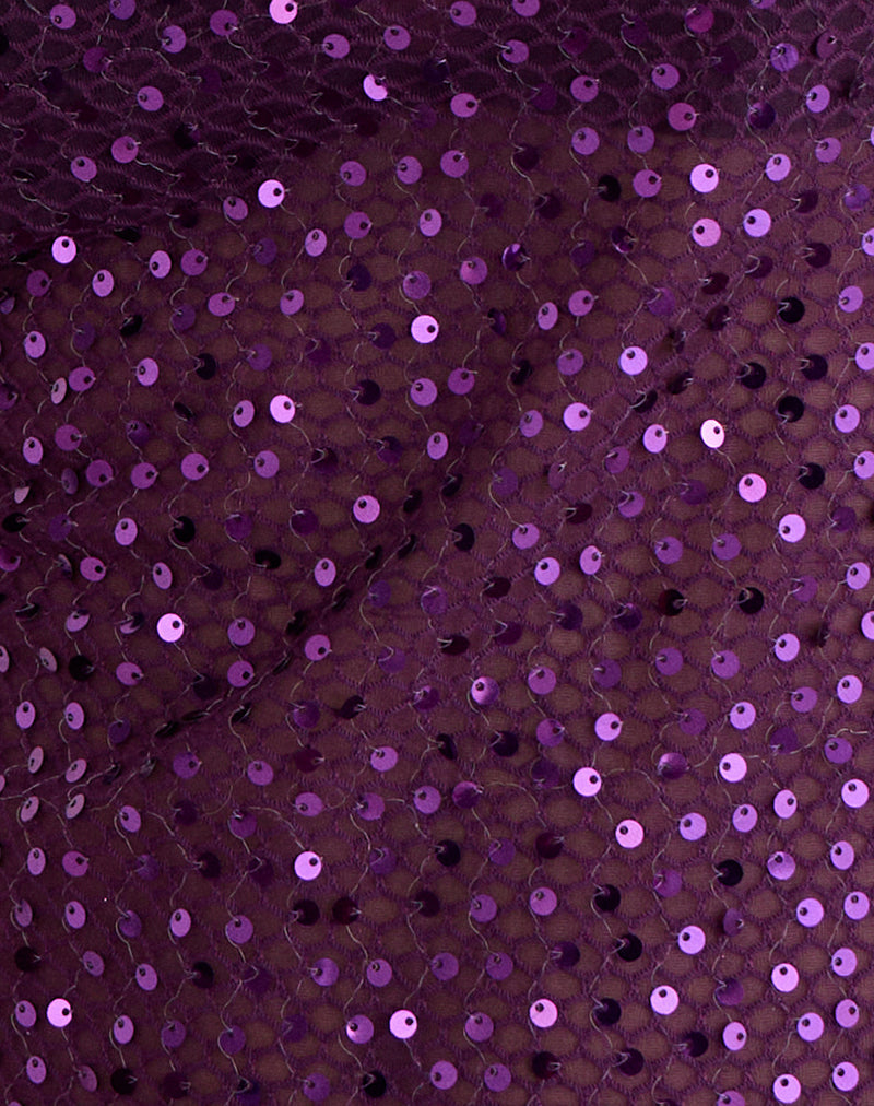 Image of Dudley Vest Top in Sequin Knit Plum Wine