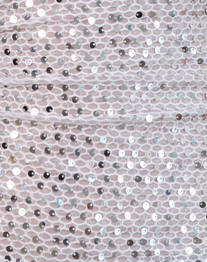 Image of Dudley Vest Top in Sequin Knit Silver