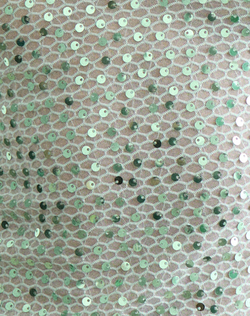 Image of Dudley Vest Top in Sequin Knit Aqua Blue