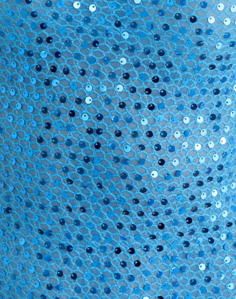 Image of Dudley Vest Top in Sequin Knit Blue