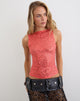Image of Dudley Vest Top in Sequin Knit Coral