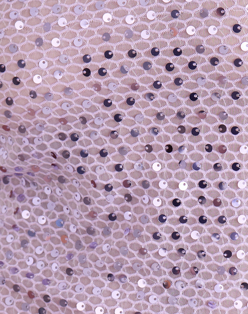 Image of Dudley Vest Top in Sequin Knit Lilac