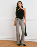 Image of Dyilla Arrow Neck Top in Black