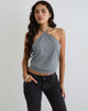 Image of Dyilla Arrow Neck Top in Grey