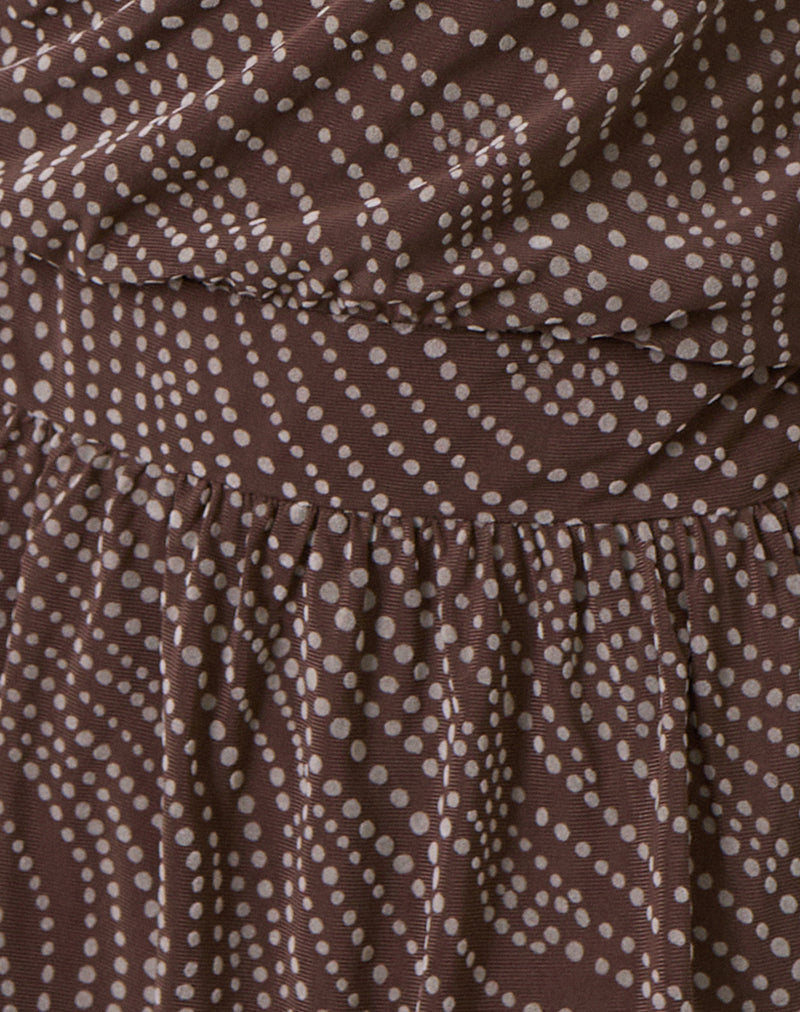 Image of Dyle Mini Dress in Abstract Polka Flock Brown