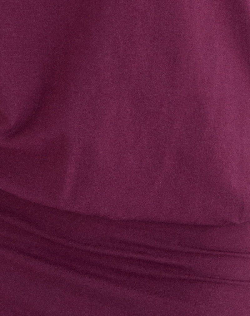 Image of Edwina Off the Shoulder Mini Dress in Deep Purple