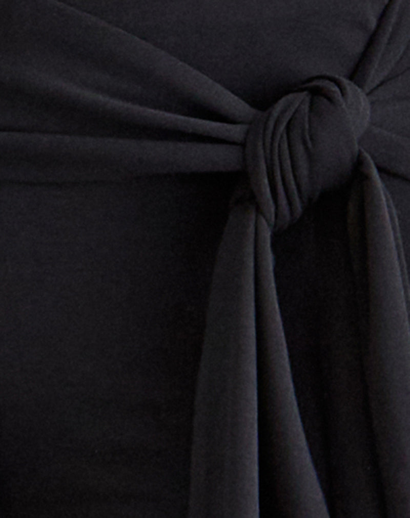 Image of Effy Tie Side Cupro Capri in Black