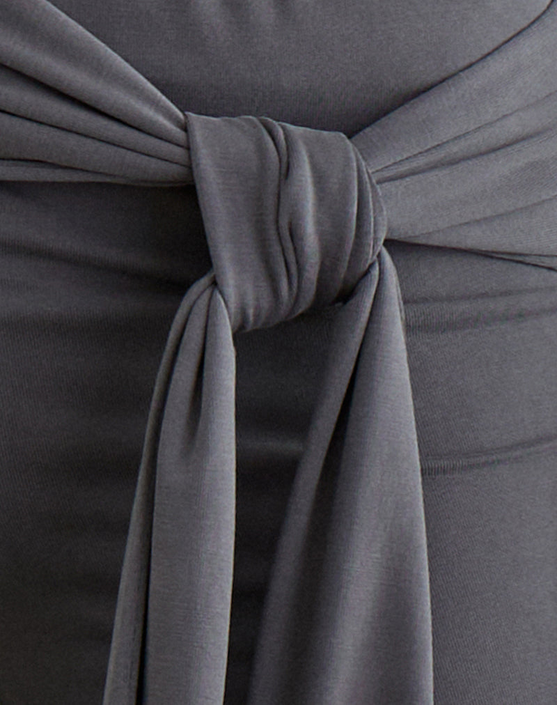 Image of Effy Tie Side Cupro Capri in Dark Grey