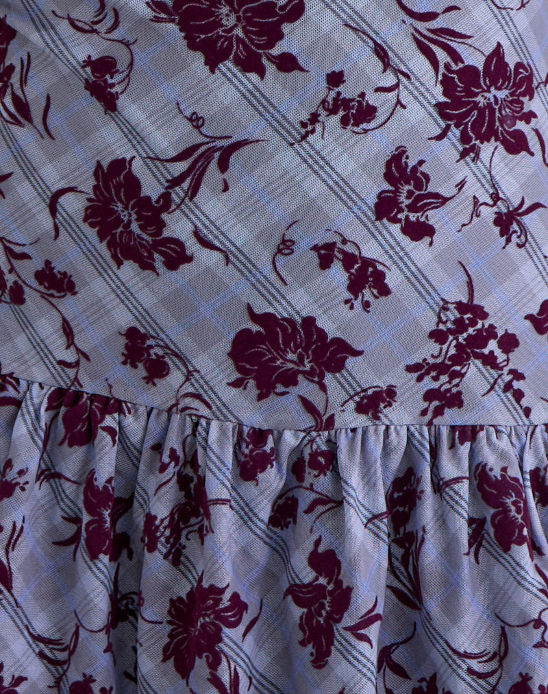 Image of Elaya Dress in Lotus Flock Checked Lavender
