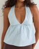 Image of Eldana Halterneck Top in Poplin Ice Blue