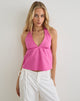 Image of Eldana Halterneck Top in Poplin Pink Rose