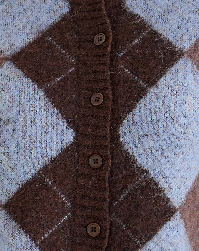 Image of Eliana Cardigan in Knit Argyle Blue