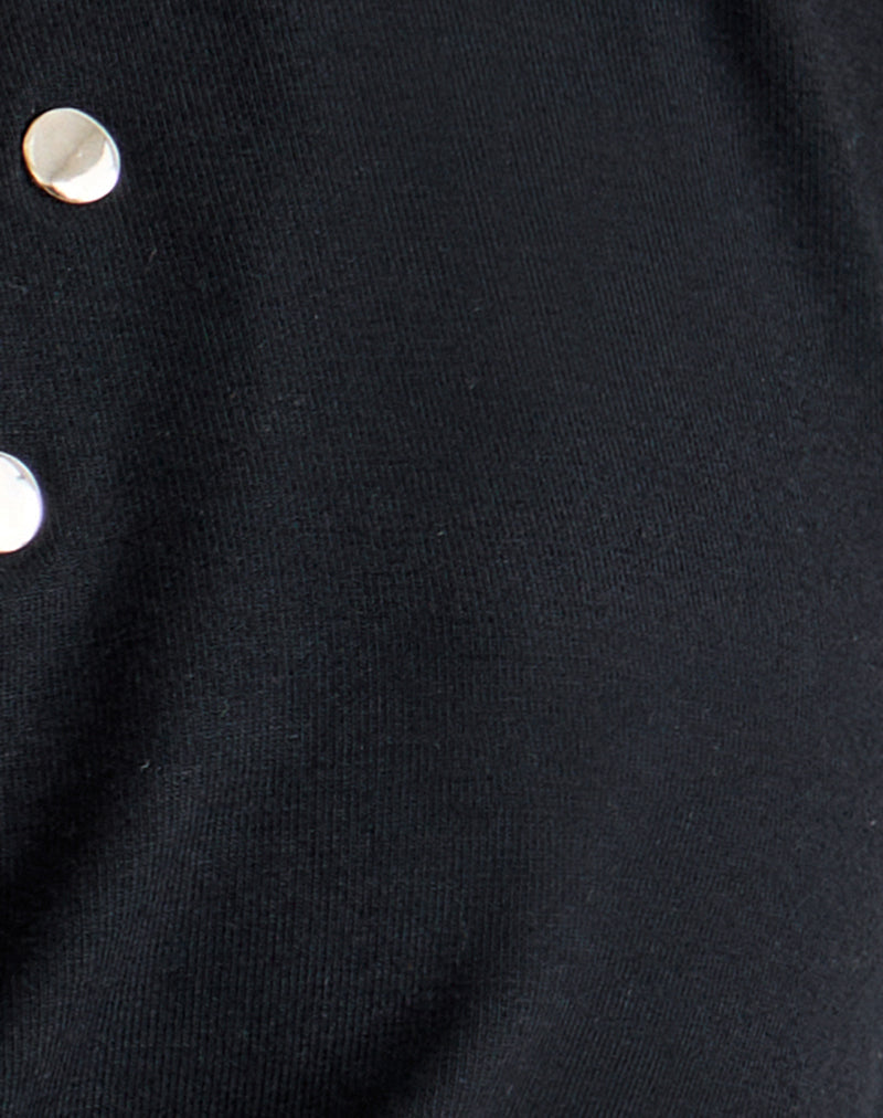 Image of Elske Top with Studs in Rayon Jersey Black