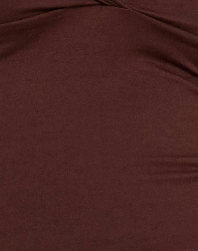 Image of Elspe Halterneck Top in Bitter Chocolate