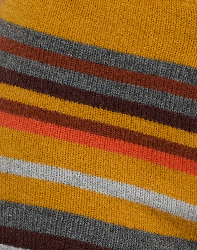 Image of Nikaya Knit Shorts in Multi Stripe Sunset