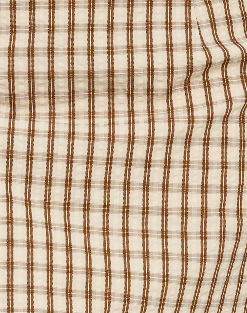 Image of Solla Mini Skirt in Brown Check