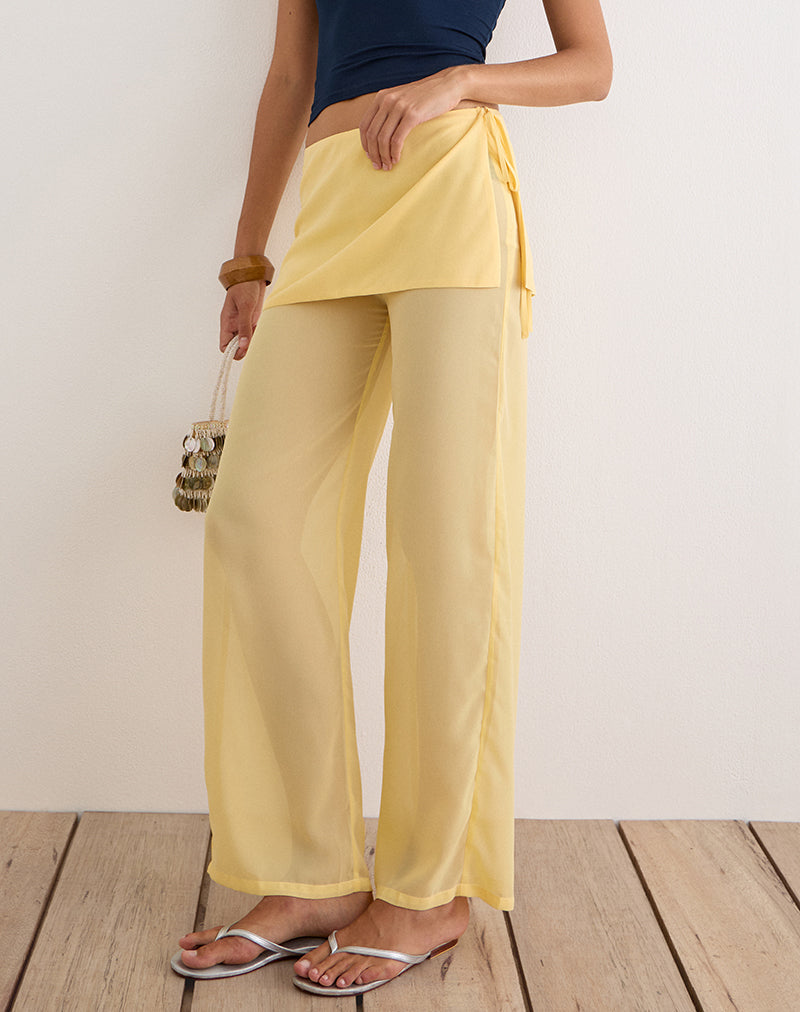 Image of Eluna Trouser in Chiffon Pastel Yellow