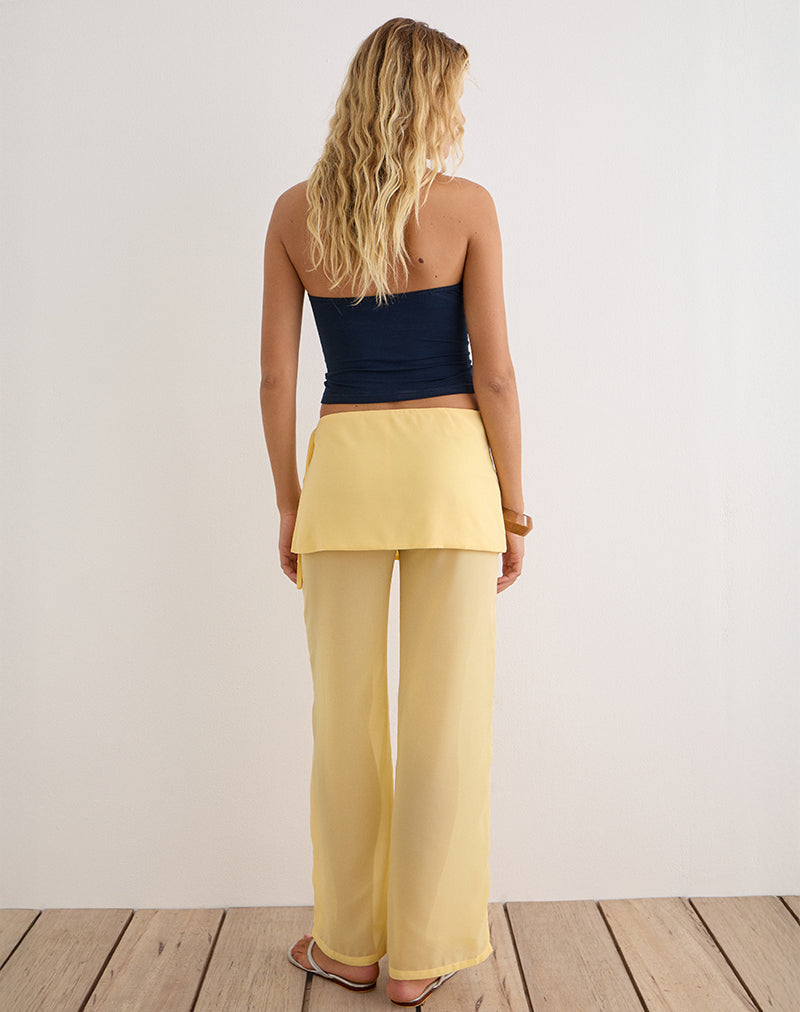 Image of Eluna Trouser in Chiffon Pastel Yellow