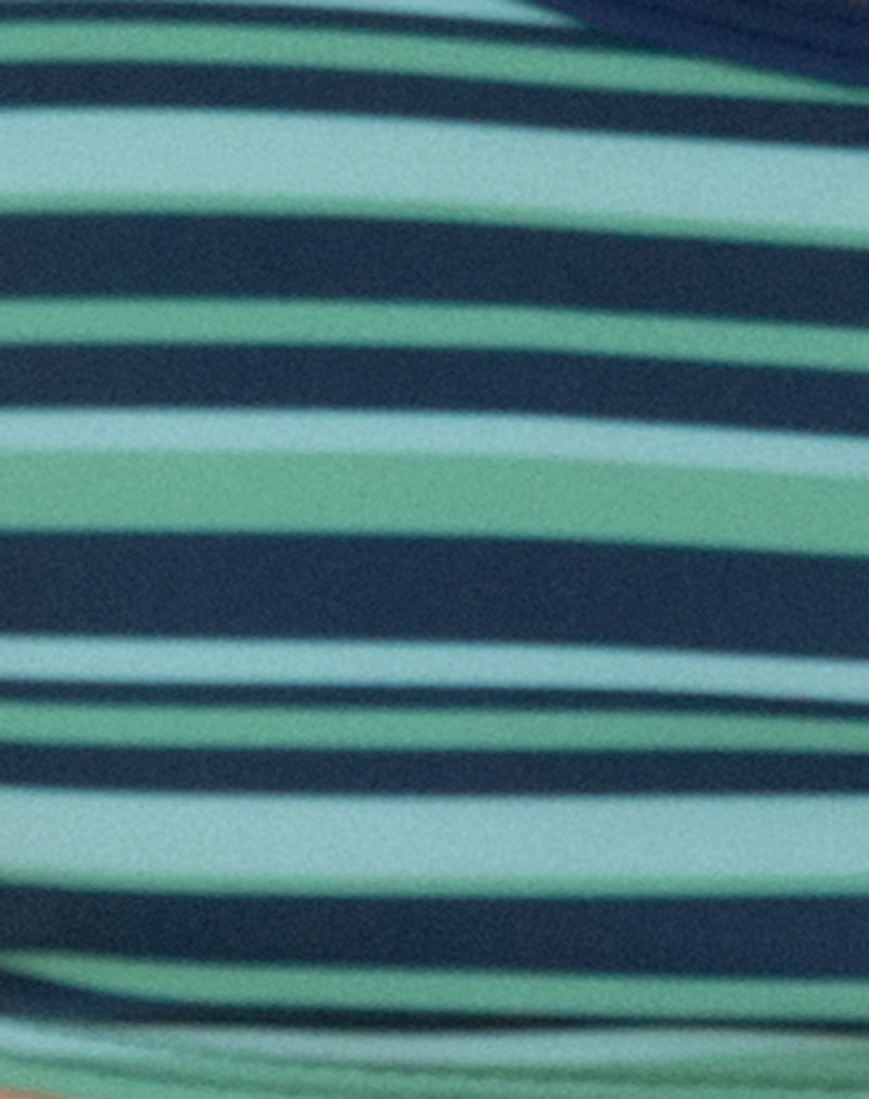 Image of Farida Bikini Bottom in Irregular Stripe Green