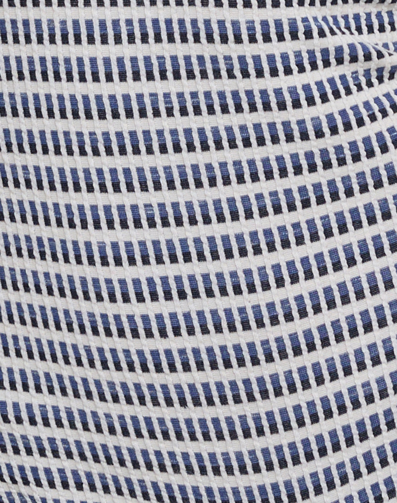 Image of Elvio Playsuit in Rib Stripe Blue and White