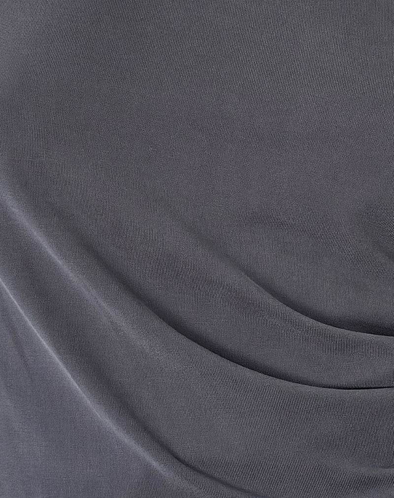 Image of Elysian Asymetric Top in Dark Grey Cupro