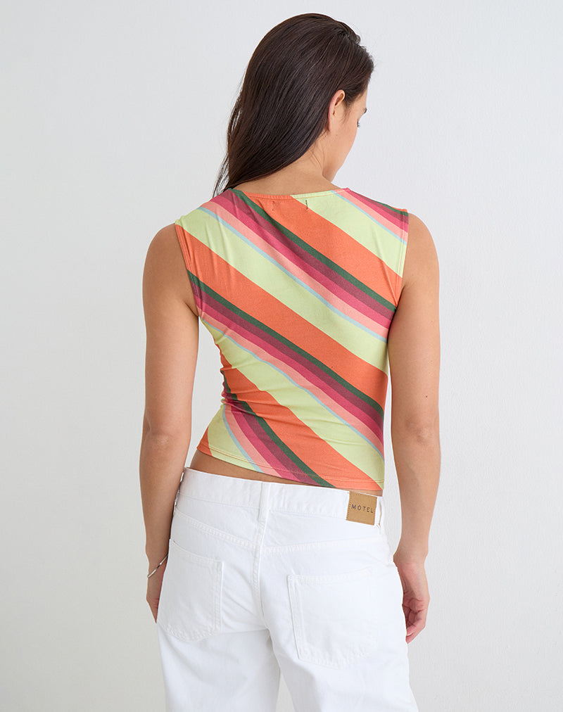 Image of Emberlo Top in Mixed Stripe Orange
