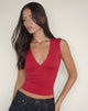 Image of Emberly Plunge Top in Adrenaline Red