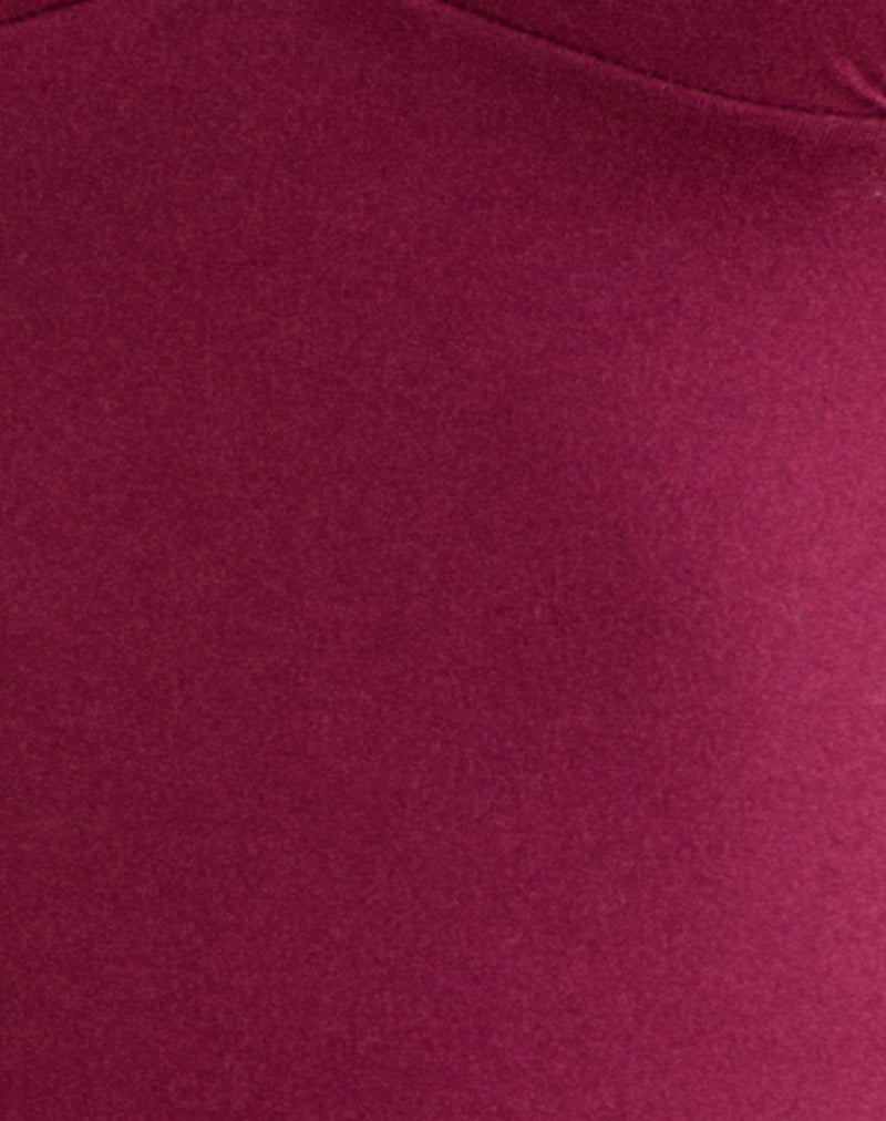 Image of Emberly Plunge Top in Burgundy