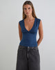 Image of Emberly Plunge Top in Navy