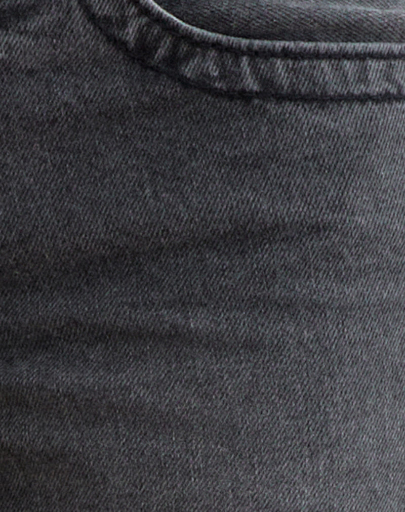Image of Low Rise Twisted Seam Jeans in Washed Black Grey