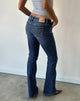 Image of Ultra Low Rise Stretch Flare Jeans in Navy