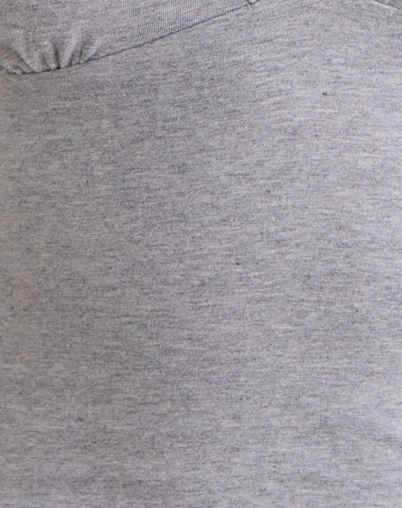Image of Emesy Long Sleeve Top in Grey Marl