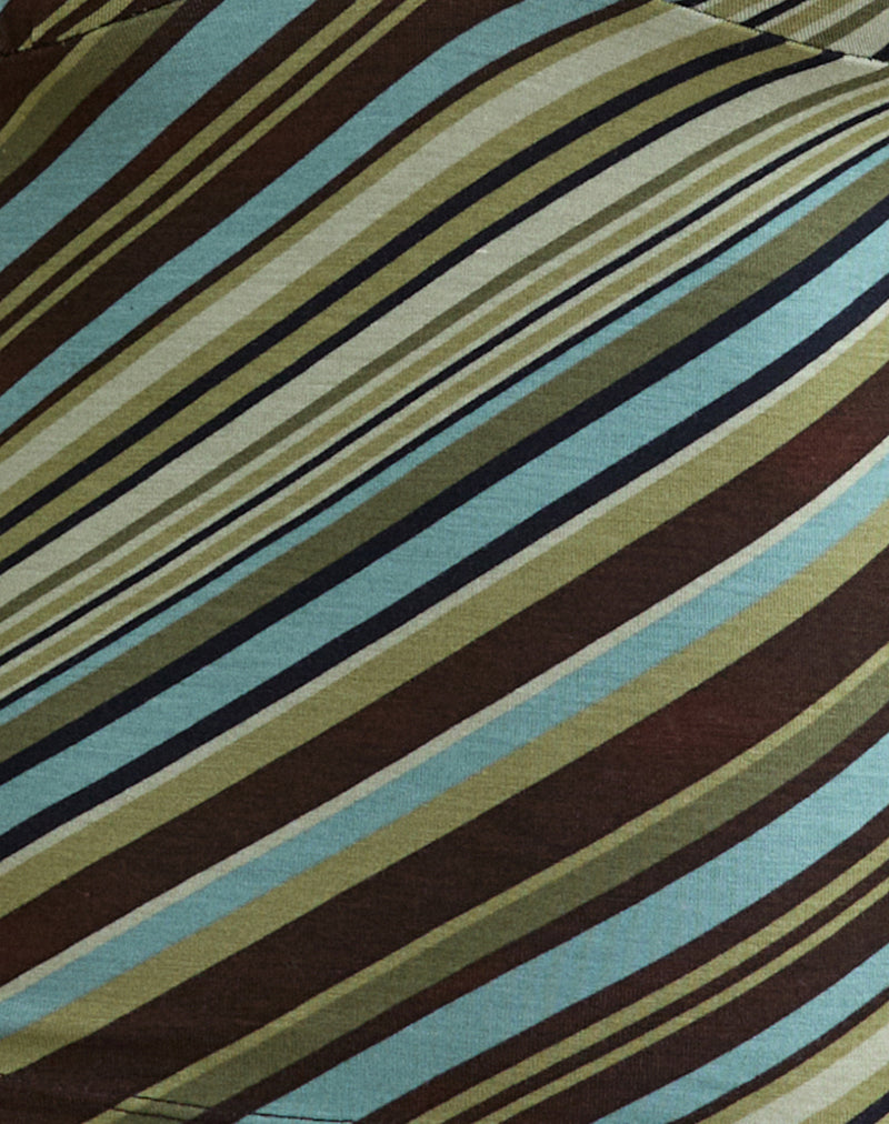 Image of Emesy Long Sleeve Top in Mixed Stripe Green